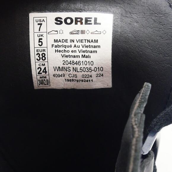 NEW Sorel Women's 7 Joan Now Lace Waterproof Boot Black Leather NO BOX - Picture 10 of 11